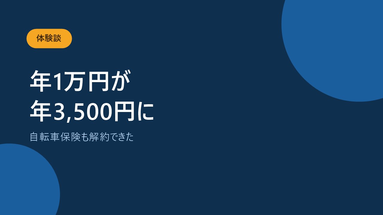 火災保険の切り替えで年6,500円節約できた体験を示すバナー画像
