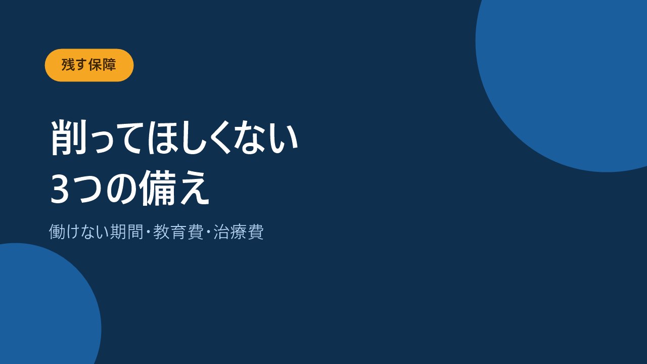 団信があっても残しておきたい3つの保障を示すバナー画像