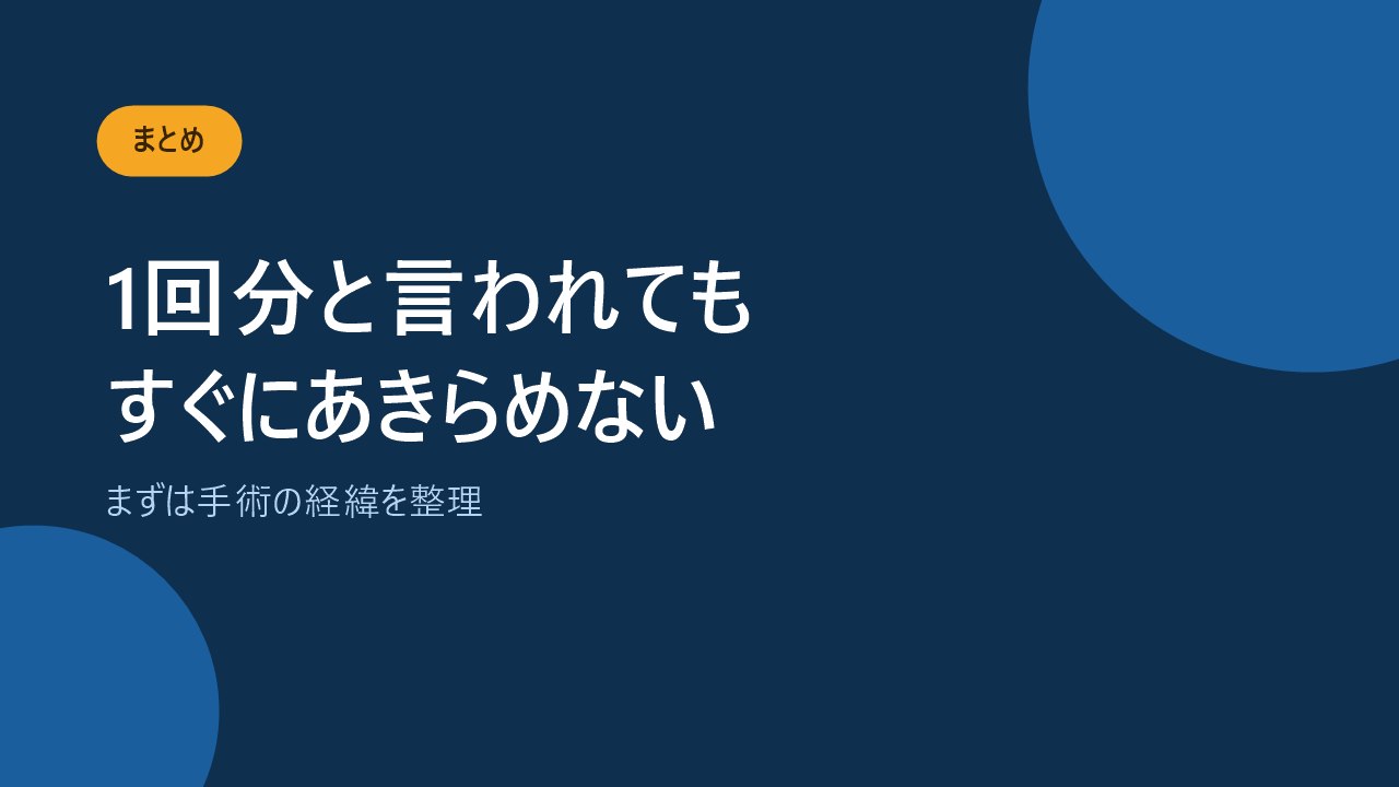 手術給付金は1回分と言われてもあきらめず経緯を整理することを伝えるバナー画像