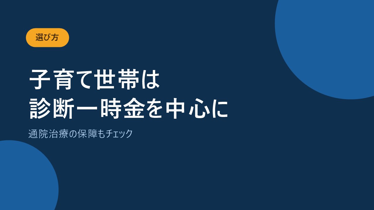 子育て世帯ががん保険を選ぶときのポイントを示すバナー画像