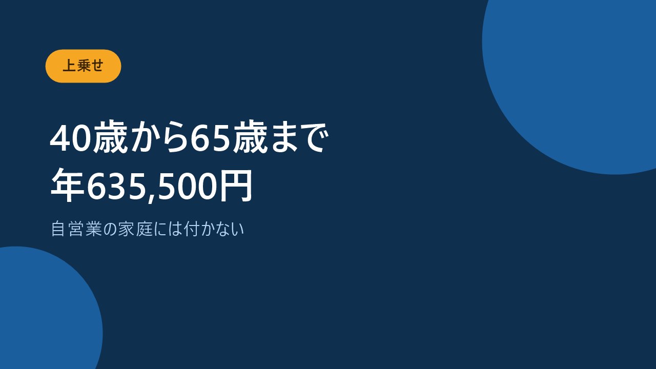 中高齢寡婦加算は40歳から65歳まで年635500円であることを示すバナー画像