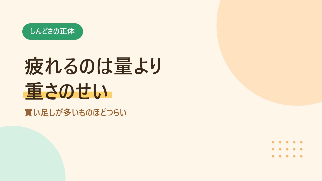 お米とお茶を運ぶ負担が夕方の家事をきつくしていることを示すバナー画像