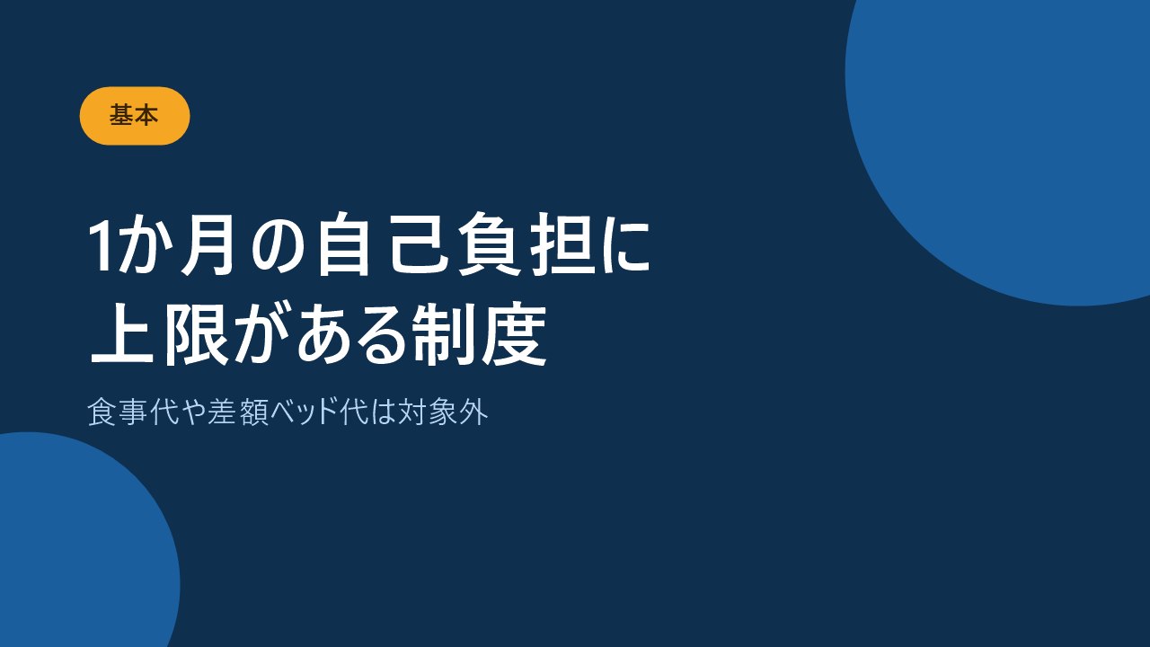 高額療養費制度は1か月の自己負担に上限があることを説明するバナー画像