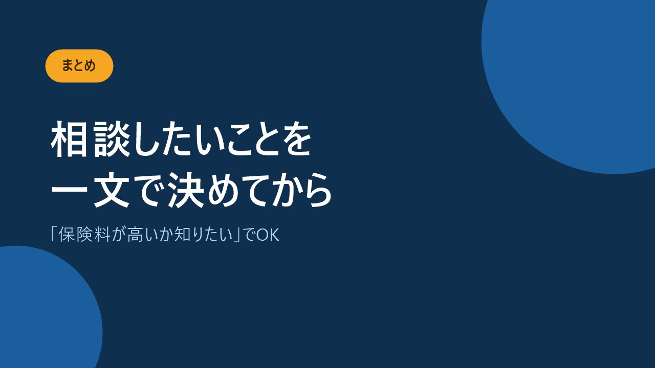 相談したいことを一文で決めてから申し込むことを伝えるバナー画像