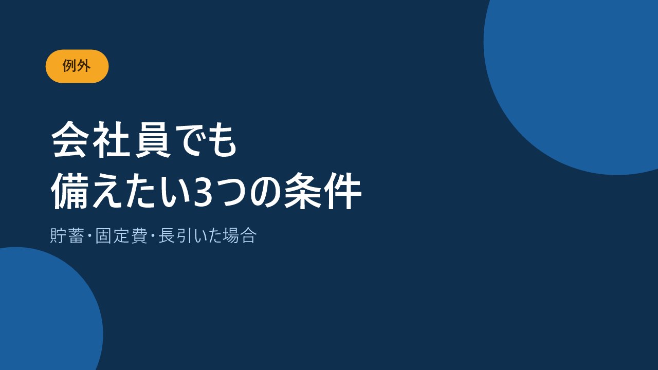 会社員でも就業不能への備えを考えたい3つの条件を示すバナー画像