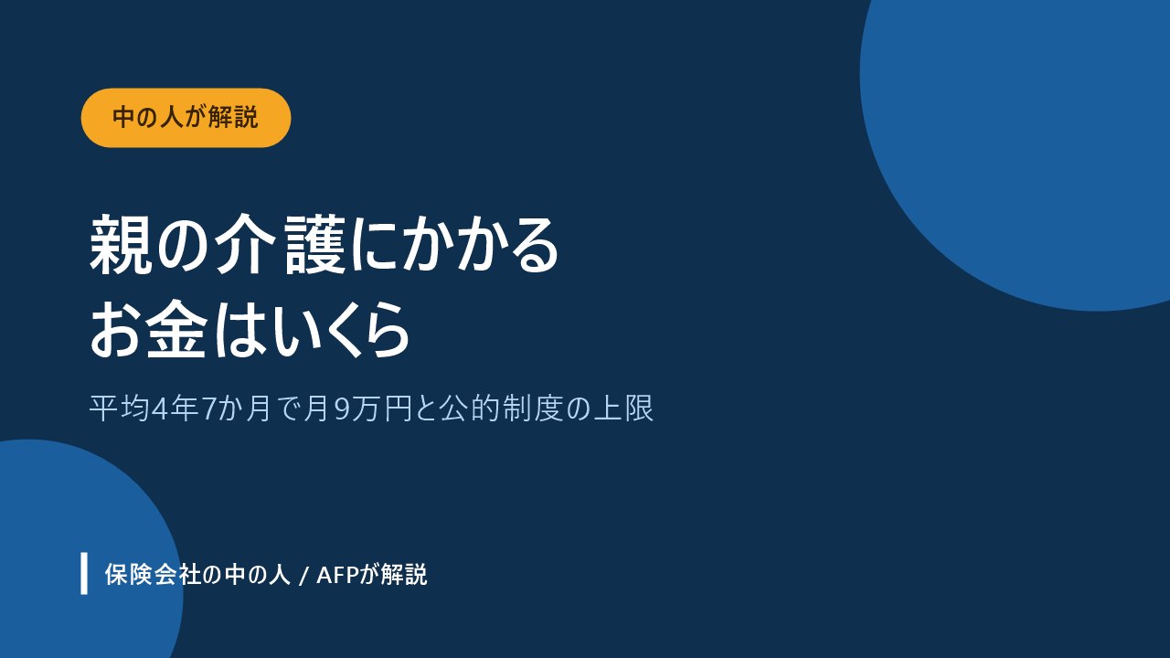親の介護にかかるお金の平均と公的制度の上限を解説するアイキャッチ画像