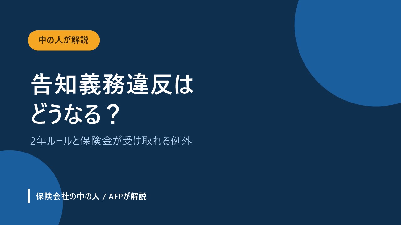 告知義務違反の2年ルールと保険金が受け取れる例外を解説するアイキャッチ画像