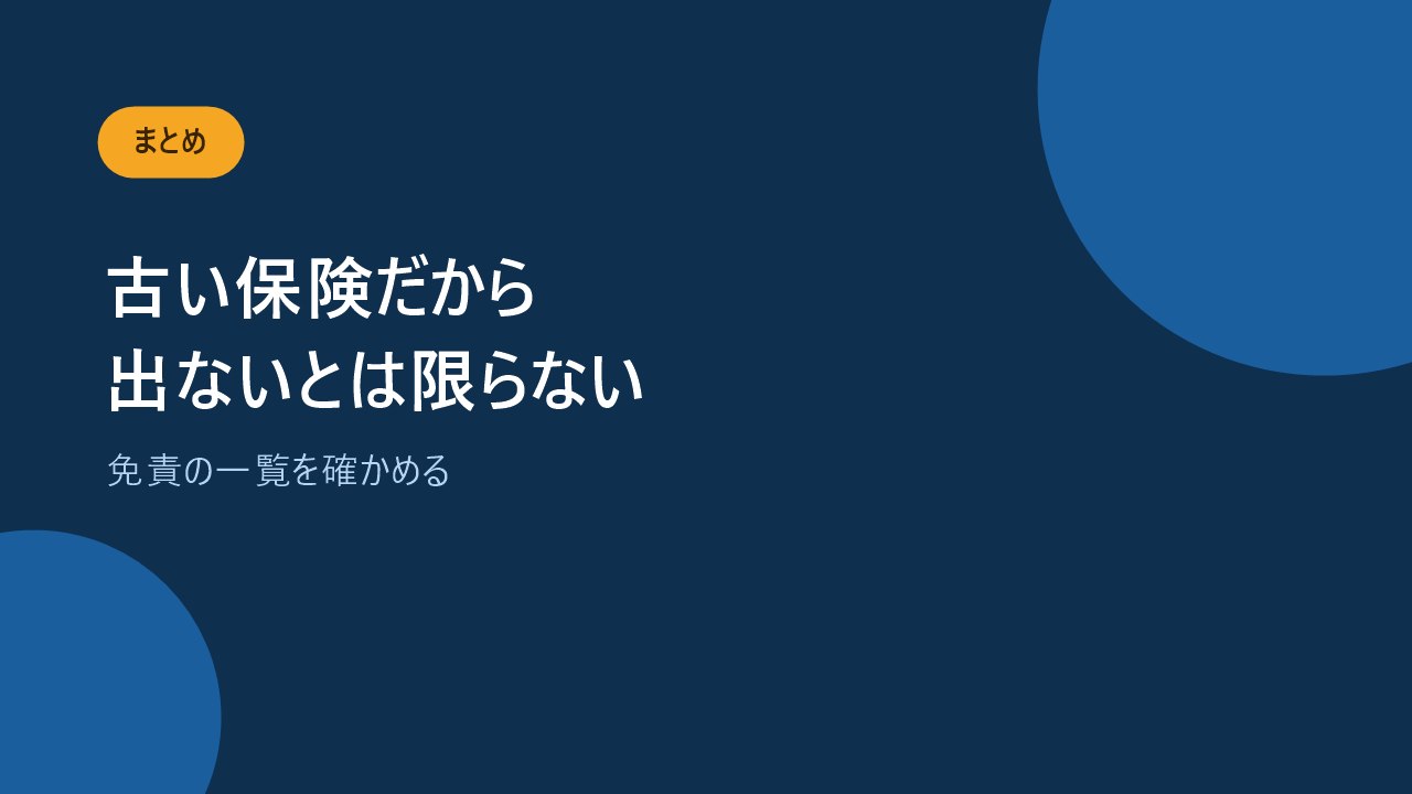 古い保険だから出ないとは限らないことを伝えるバナー画像